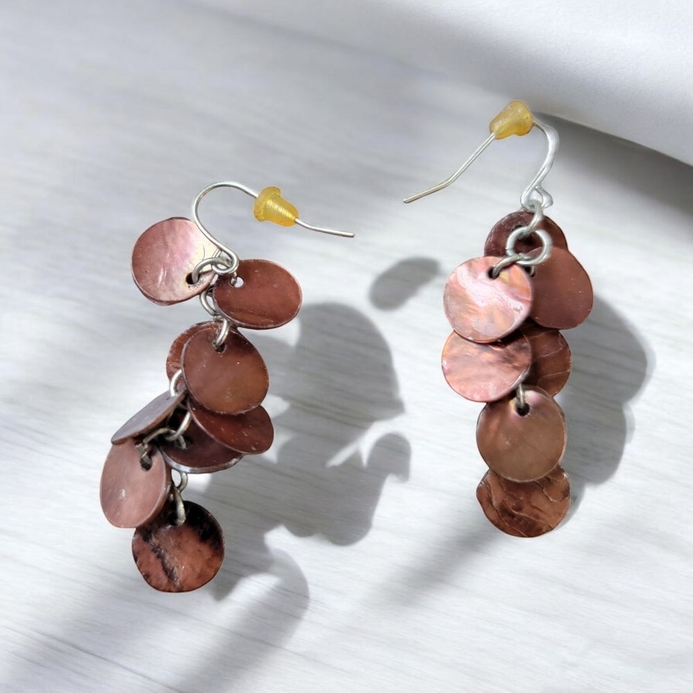 Copper shell earrings
